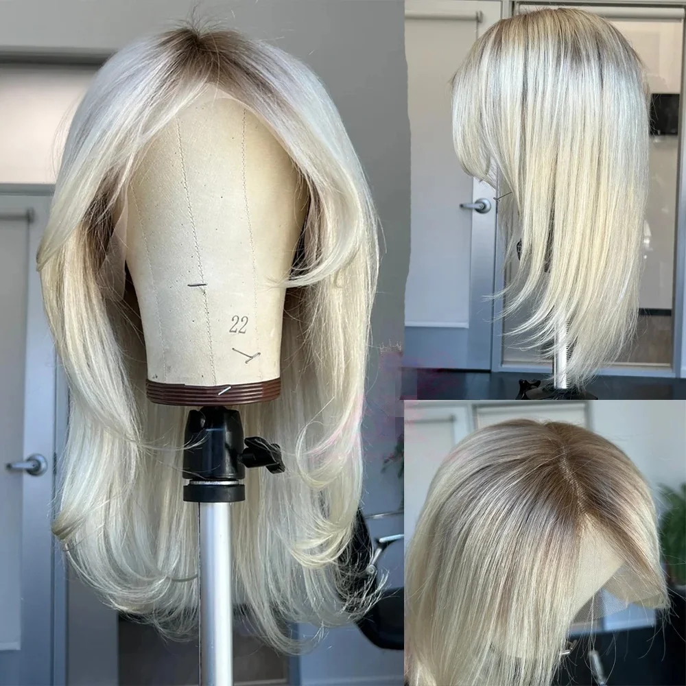 

Soft Ombre Blond straight Hair 150 density and 13×4 100%human hair wig lace front wig, with baby hair pre plucked
