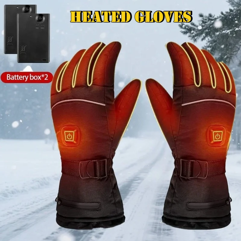 

Electric Heated Touch Screen Men Skiing Gloves Smart Battery Case Winter Warm Electrical Equipment