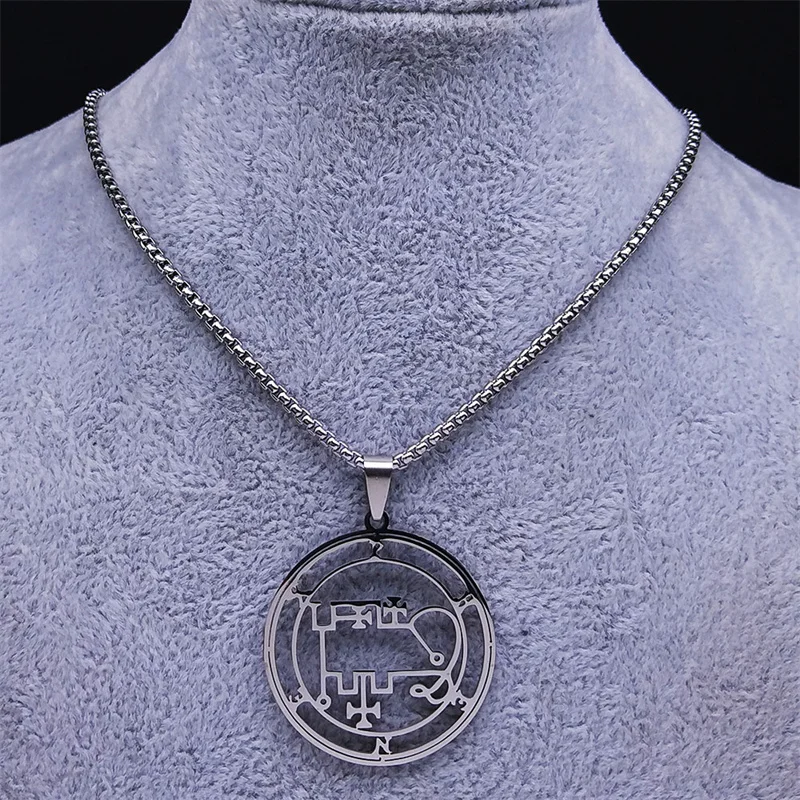 PHENEX Dämonen von Goetia Sigils Halskette Frauen Männer Gothic Edelstahl Hohl Silber Farbe Anhänger Halsketten Schmuck N8047S03 – Detail 5