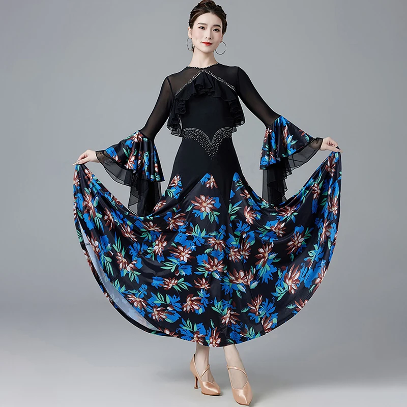 

National Standard Dance Clothing New 2024 Competition Table Performance Modern Waltz National Standard Friendship Dance dress