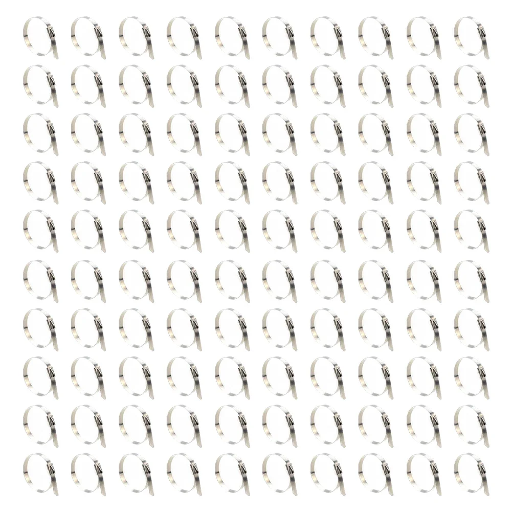 100pcs Stainless Steel Bundling For Zips Ties Photovoltaic Bracket Locks, Self-Locking Metal Cable Ties Exhaust Wrap Locking