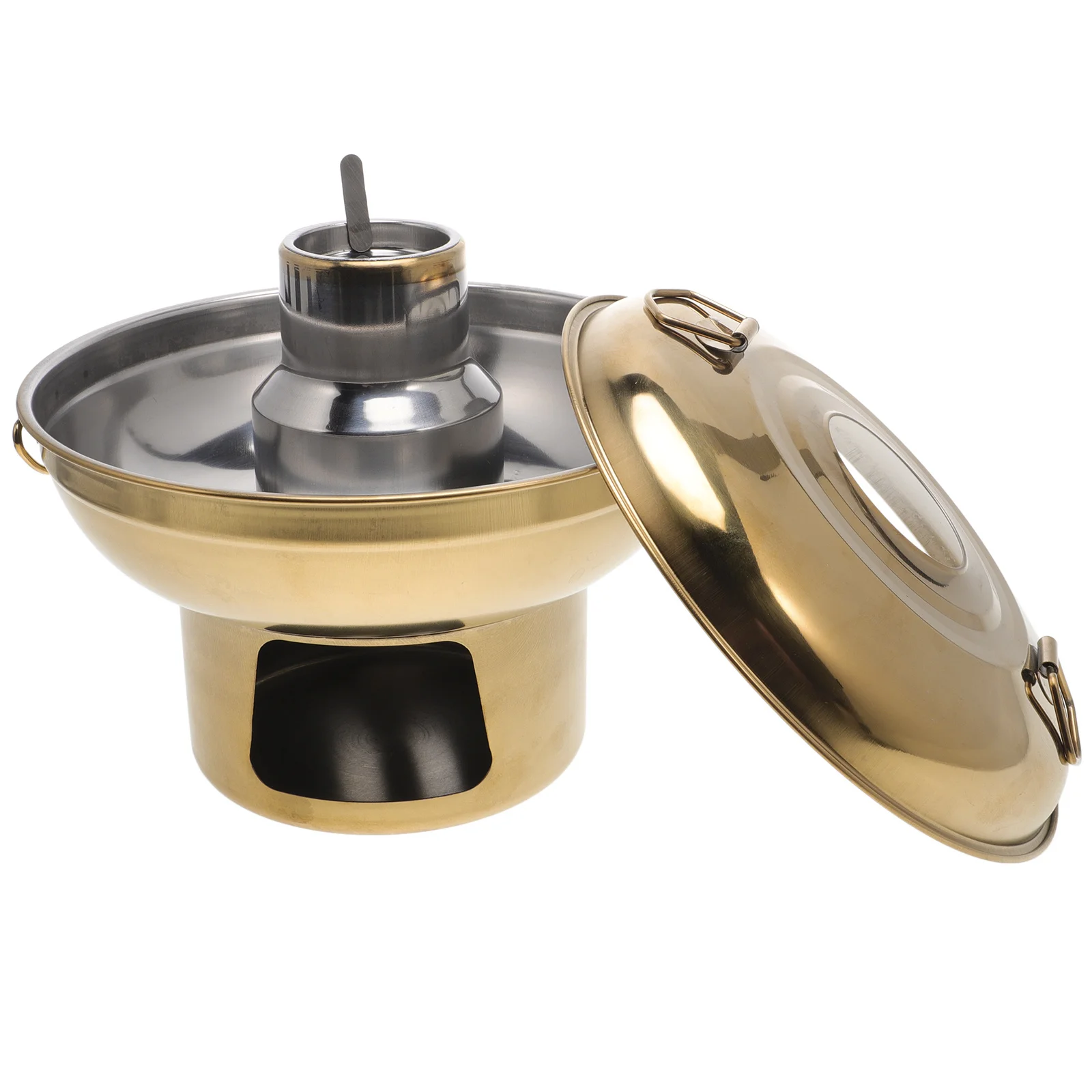 

Портативная кастрюля из нержавеющей стали, кастрюля для приготовления пищи на открытом воздухе, в помещении, для домашнего использования, спиртовая плита, совместимая с сверхмощным вок