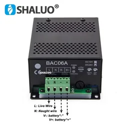 DC12V 6A 24V 3A Auto Intelligent Battery Charger Module Diesel Generator Float Charging Power Adapters Genset Parts BAC06A