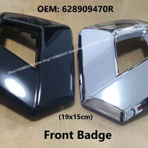 Imagen 1 del producto 19x15cm OEM 628909470R negro/plateado emblema delantero del coche insignia para Renault Clio 4 MK4 Captur Fluence Megane insignia Accesorios