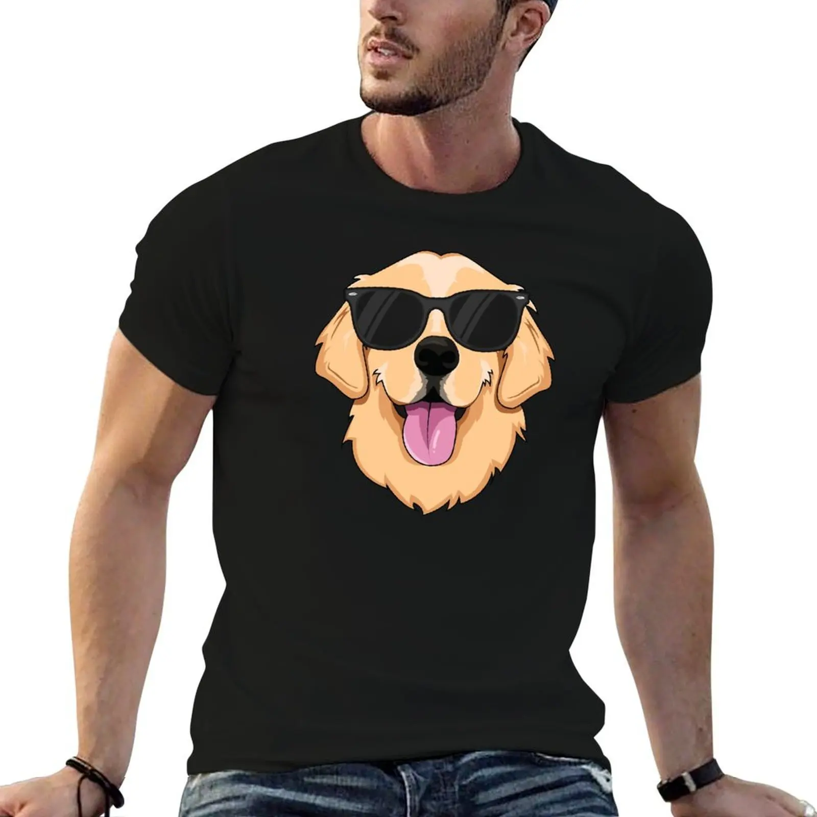 Golden Retriever T-Shirt tops Louboutins heavy weight t shirts for men