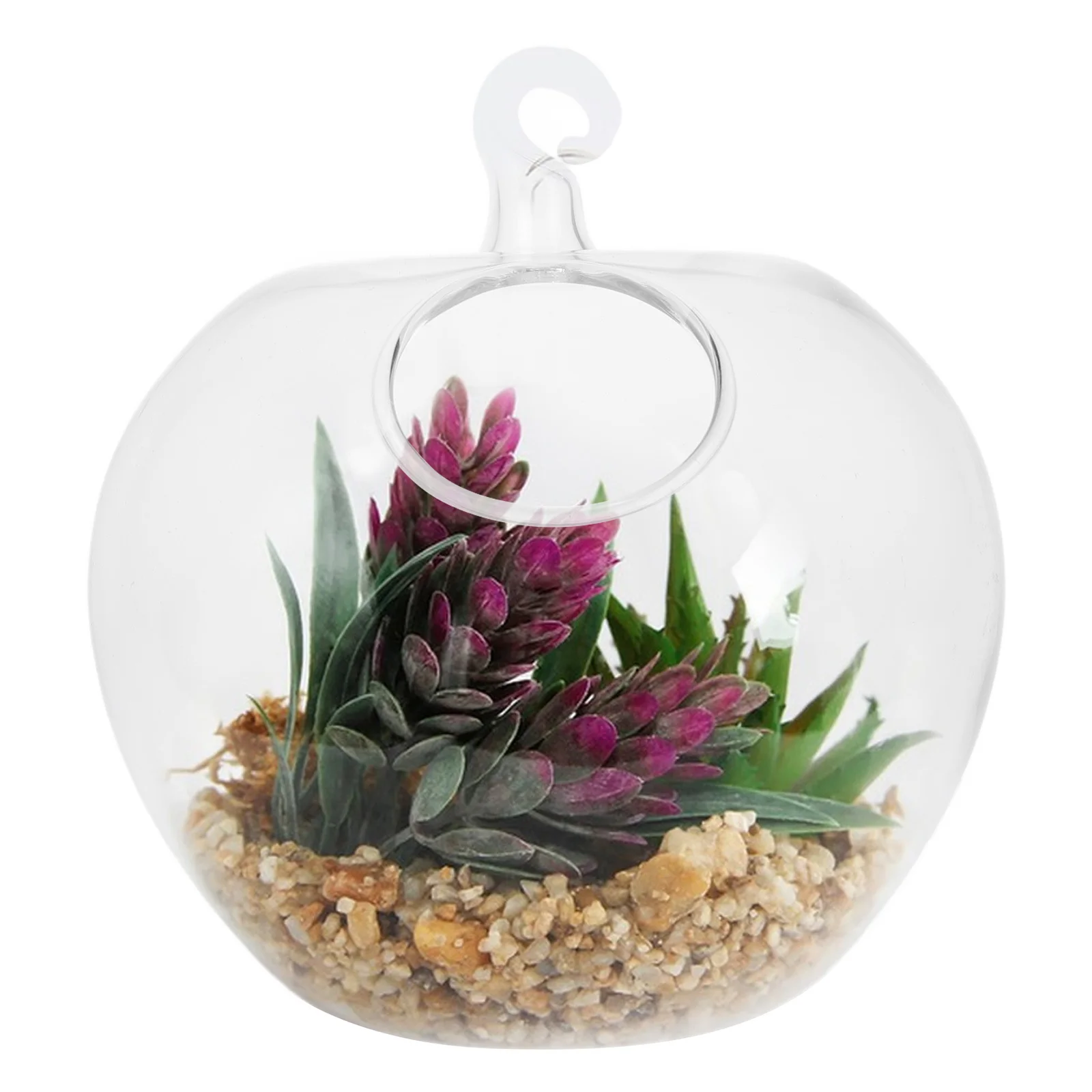 

Apple Shape Desktop Hanging Glass Fish Tank Small Clear Tabletop Aquarium Glass Vase Betta Fish Bowl Home Office