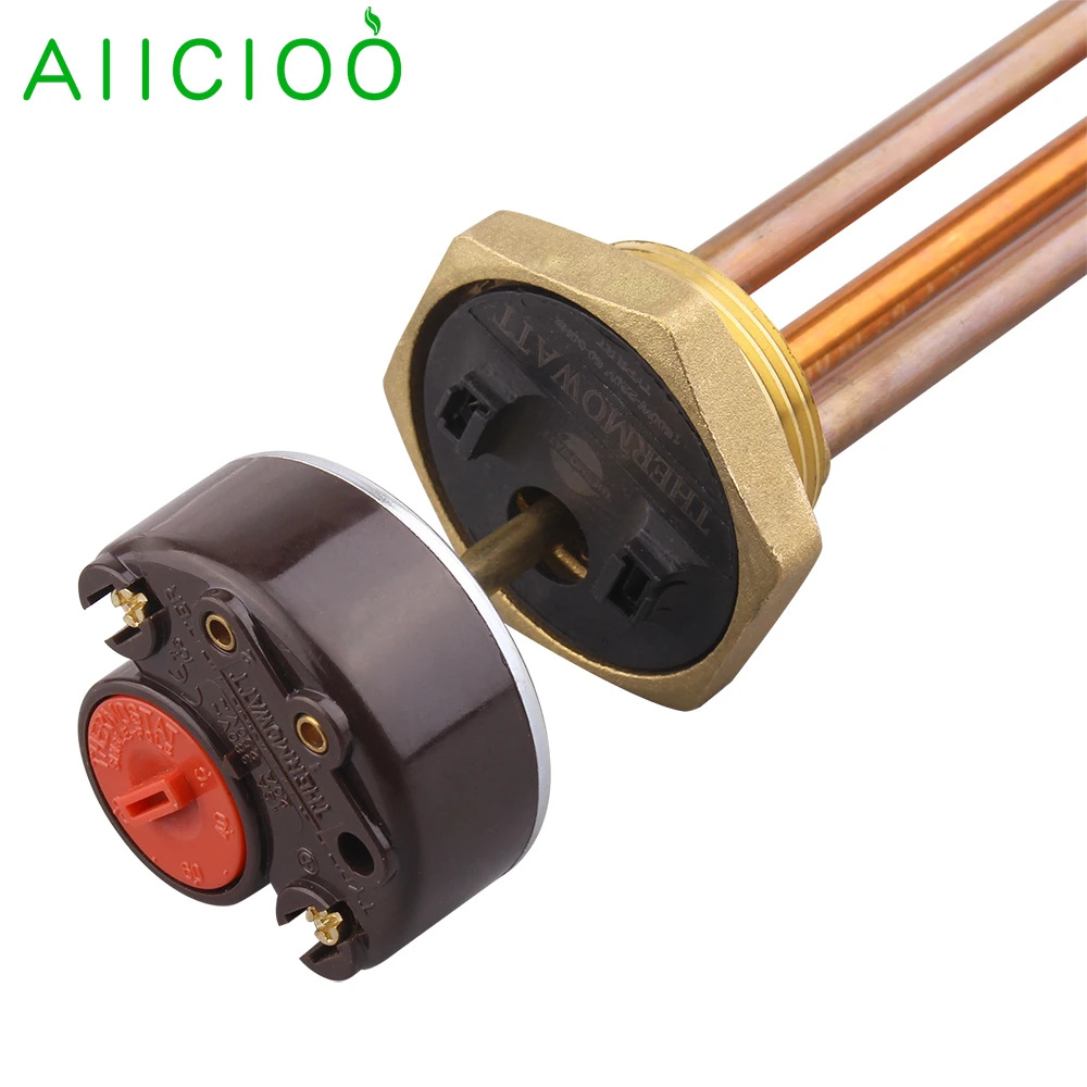 220v  Electric Water Heater Thermostat Adjustable Temperature Switch DN32 1 1/4\'\' Immersion Heating Element 1200w 1500w 2kw 3kw