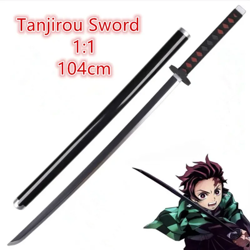 104cm Demon Slayer Sword Weapon Rengoku Kyoujurou Cosplay Sword 1:1 Anime Ninja Knife PU toy