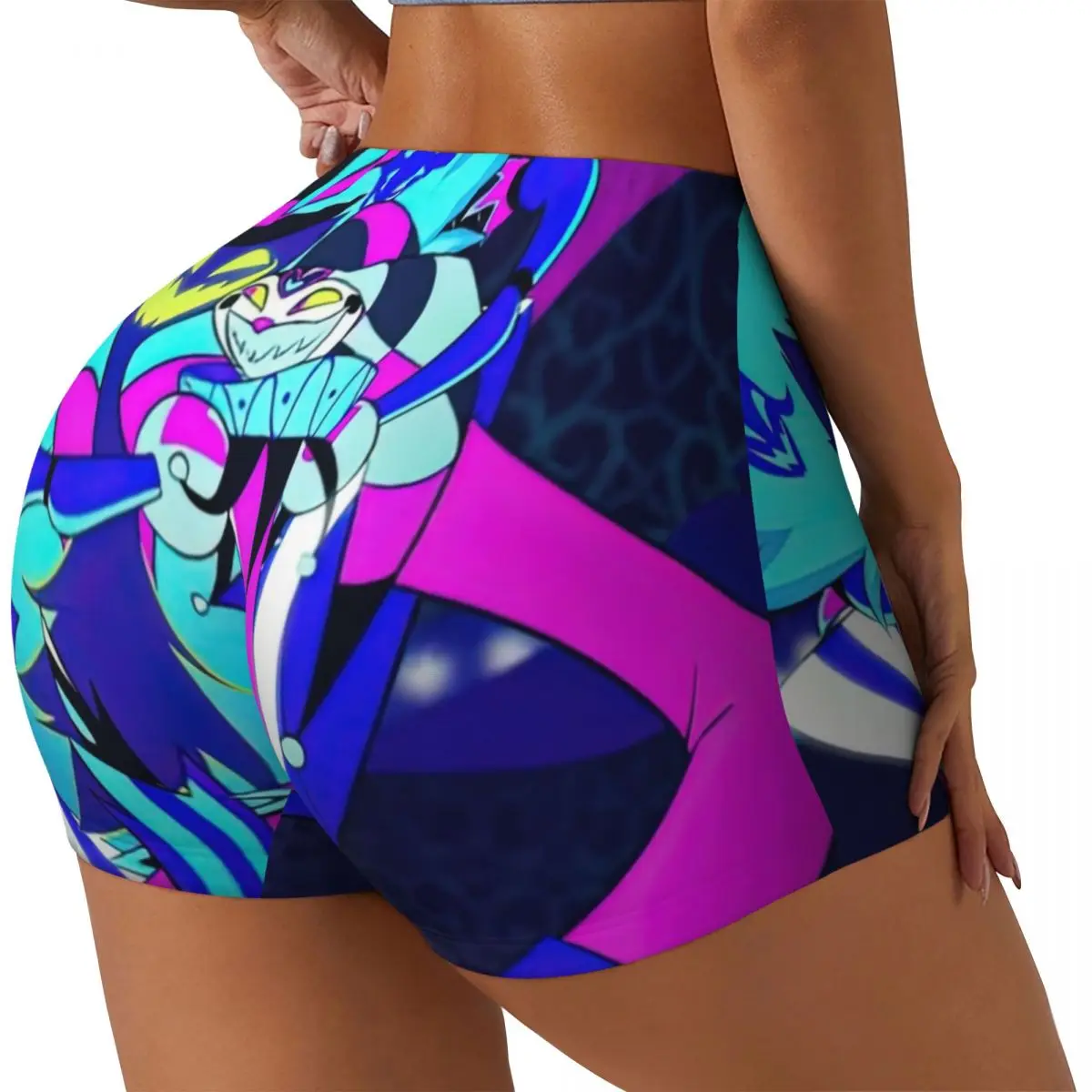 Custom Fizzaroli Helluva Boss Animated Horror Musical Workout Shorts Women Gym Volleyball Running Yoga Shorts