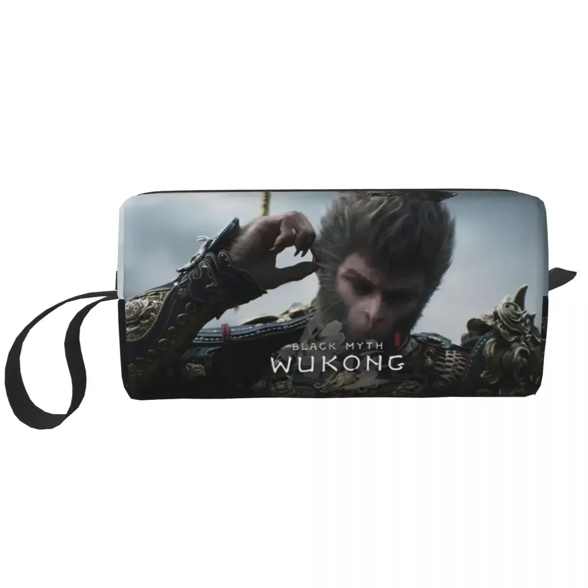 

Косметичка Wukong черного цвета с изображением мифа, косметичка для мужчин и женщин, сумка для путешествий в Западную игру «Обезьяна Король», набор туалетных принадлежностей
