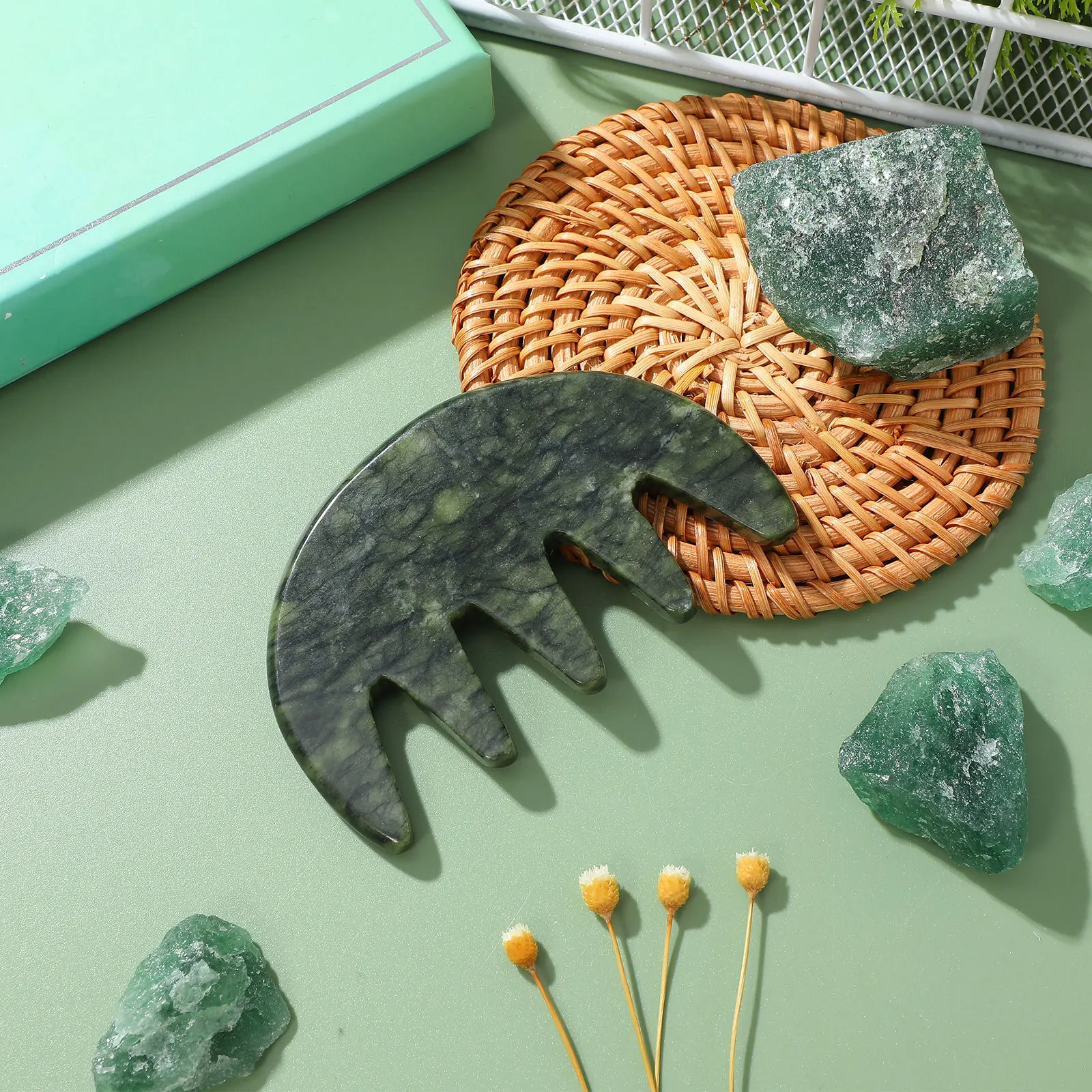 

Jade Massage Comb Tool Scalp Massager Body Massager Comb Comfortable Massage Experience No Static Electricity Smooth Surface