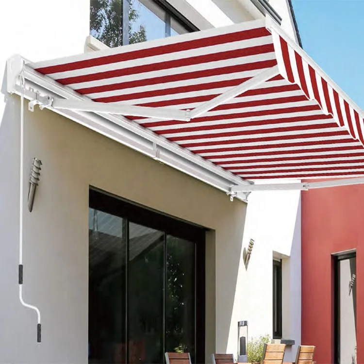 

Retractable Outdoor Waterproof Metal Roof Awning with Awning Hand Crank