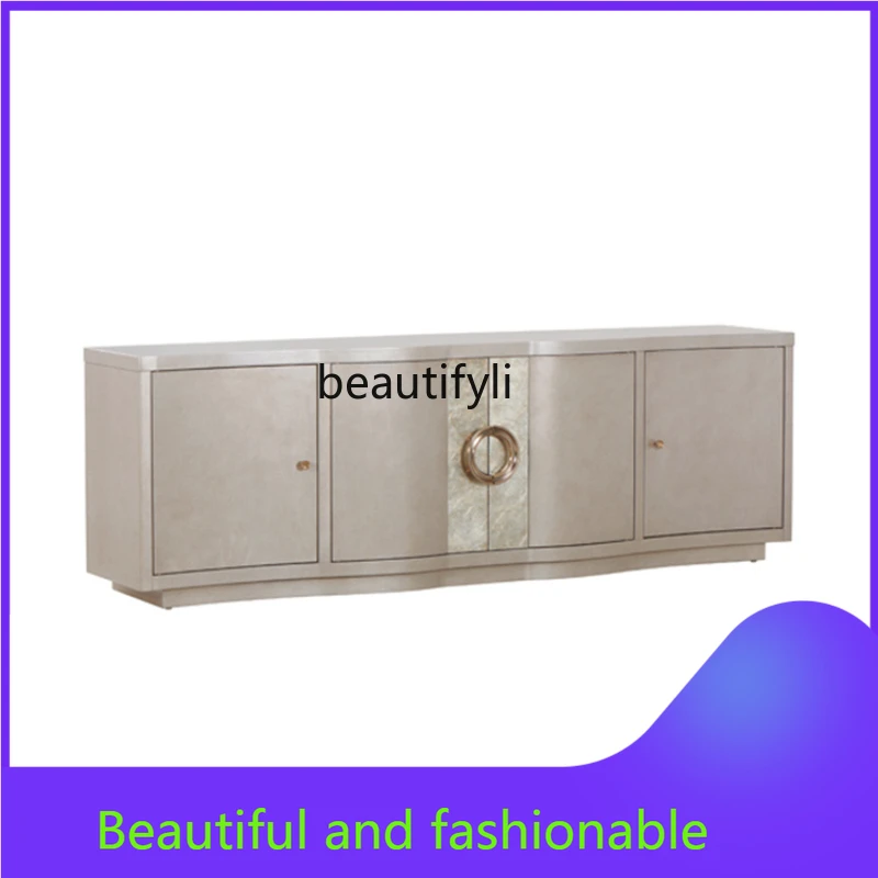 

American Light Luxury Square Coffee Table Vintage Glass Tea Table Chinese TV Cabinet