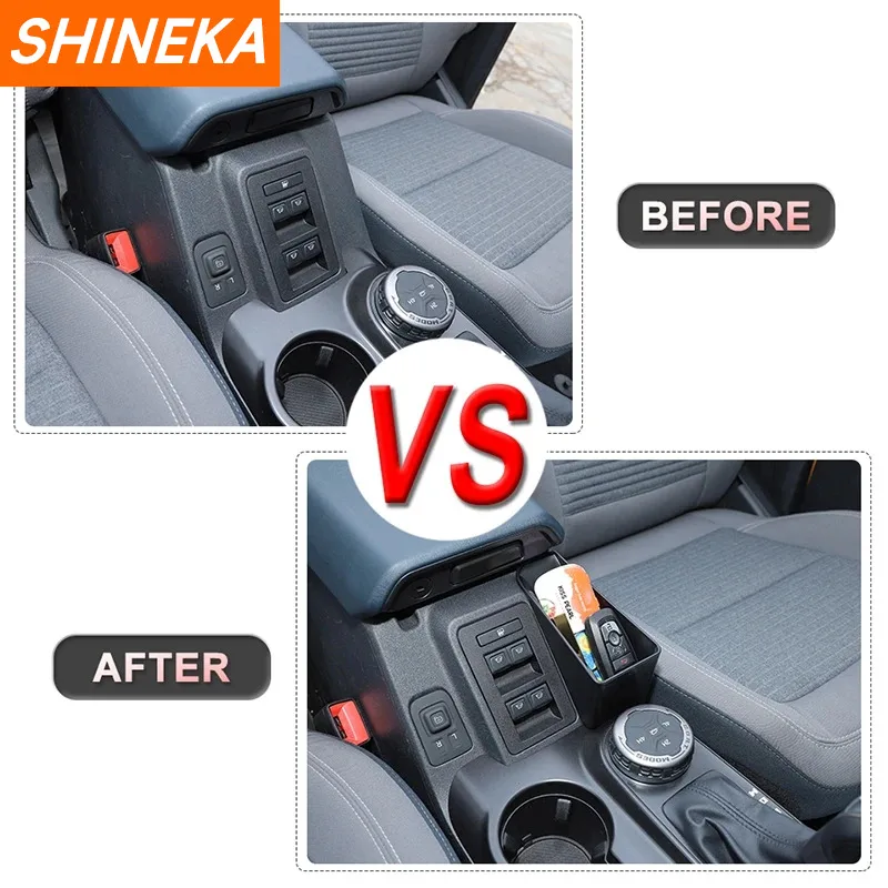 SHINEKA Stowing Tidying Car Armrest Box Side Storage Box Organizer Tray for Ford Bronco 2021 2022 2023 Up Interior Accessories