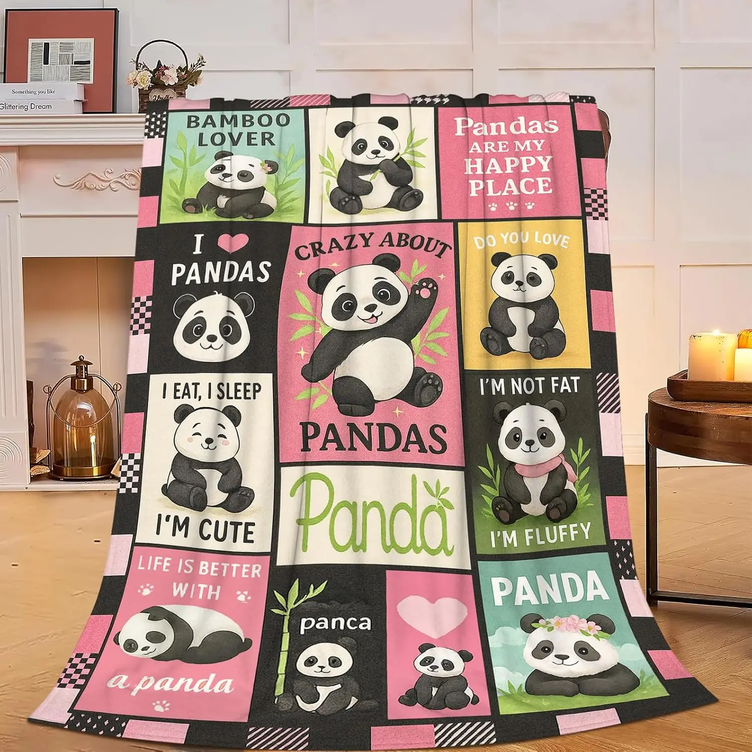 Panda Blanket Cute Panda Throw Blanket Fuzzy Plush Super Fleece Plush Soft Cozy Warm Stuff Bedding Toddler Nursery Baby Blankets