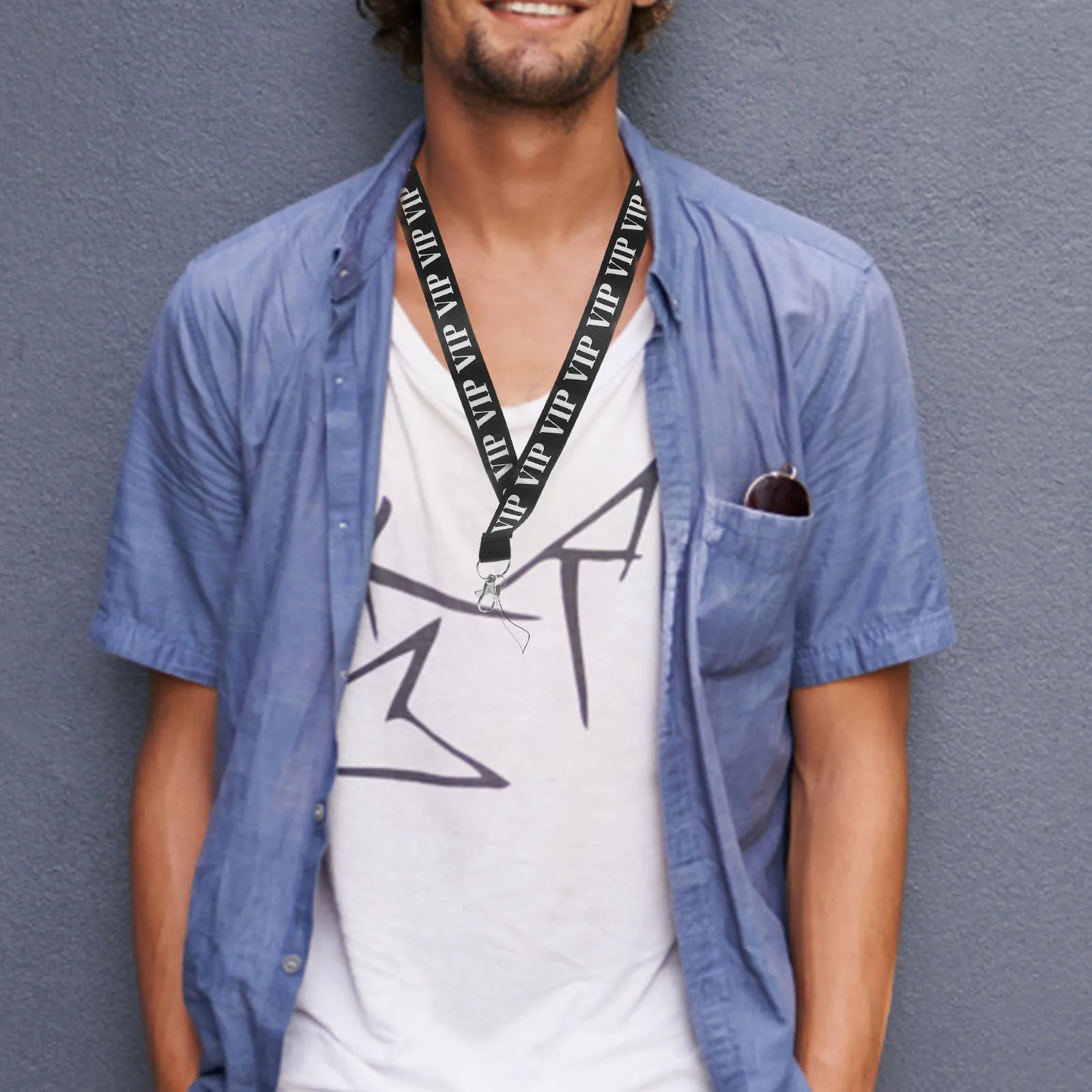 2Pcs Mobile Accessories Lightweight Men Lanyards Polyester Id Card Lanyards ID Badge Neck Ropes Card Holders