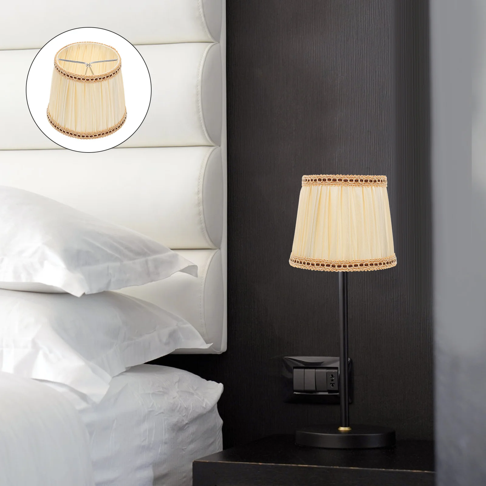 

1Pcs Cloth Lamp Shade Premium Fabric Light Cover for Home Hotel Decor Table Lamp Lighting Accessory Softens Light Safe