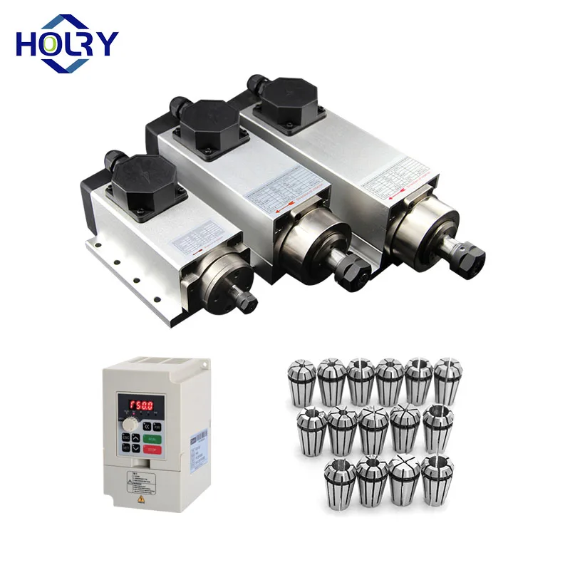 48v 500w 800w 2.2kw 5.5kw 12000-18000rpm CNC Atc Router Square Air Cooling Spindle Servo Motor ER32 Precision Speed For Metal