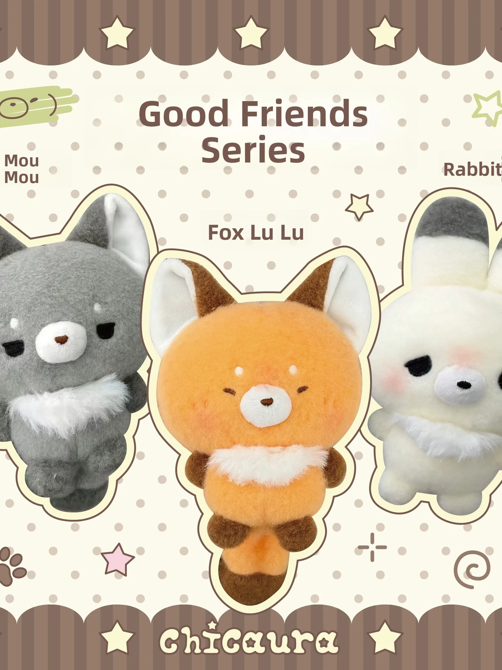ChicAura Original Grey Wolf  Rabbit Plush Keychain Doll Hanging Ornament Toy Polyester Fiber Fill Non-Washable Collectible