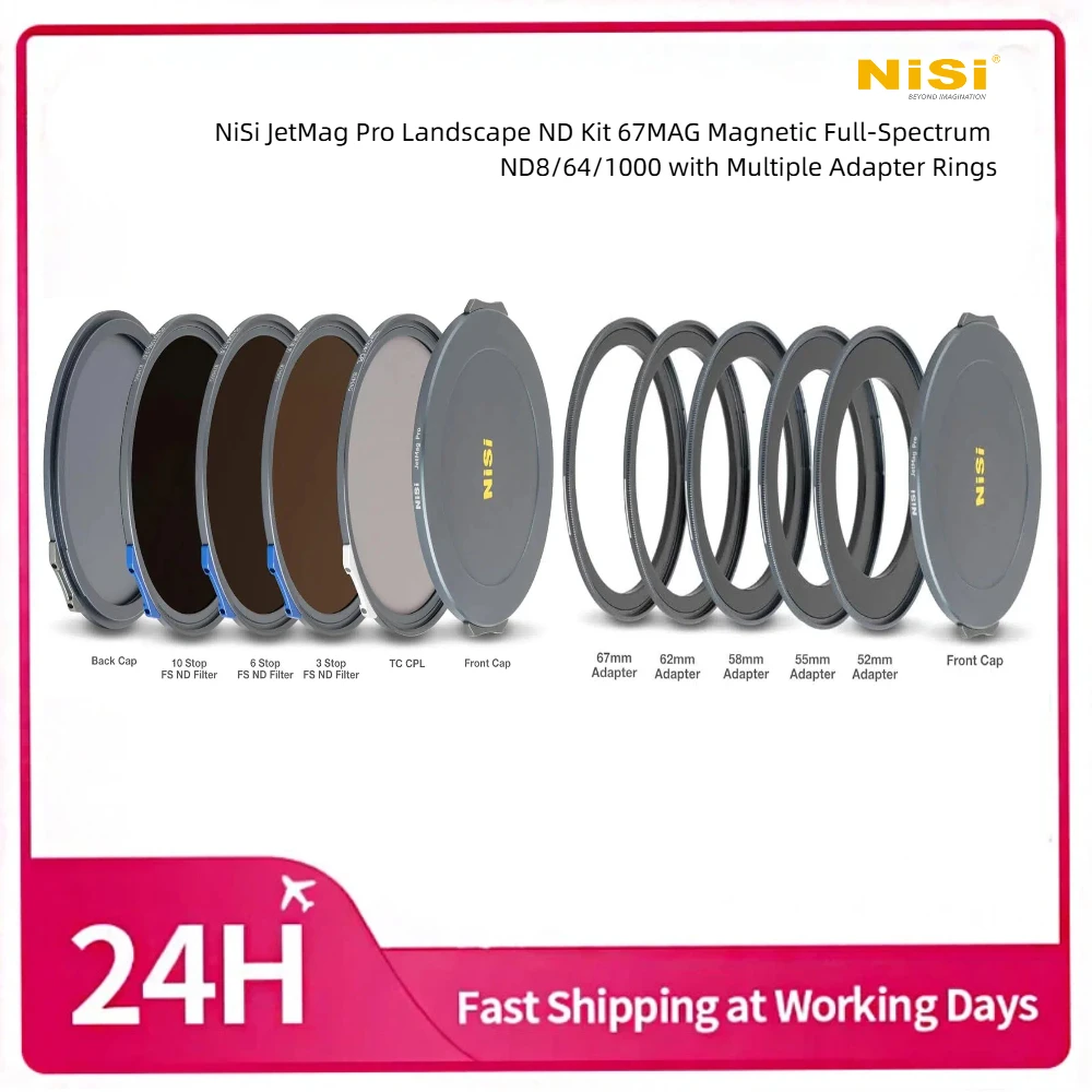 NiSi JetMag  Landscape ProND Kit Twist Lock Magnetic System ND8 ND64 ND1000 CPL Multi Lens Adapters Professional Outdoor C