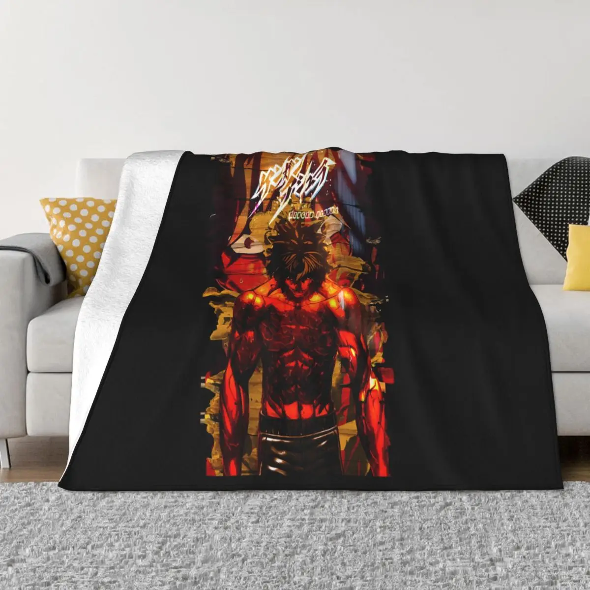 Ohma Tokita Kengan Ashura Martial Plush Knee Blanket Throw Blanket Home And Decoration Throw Blanket