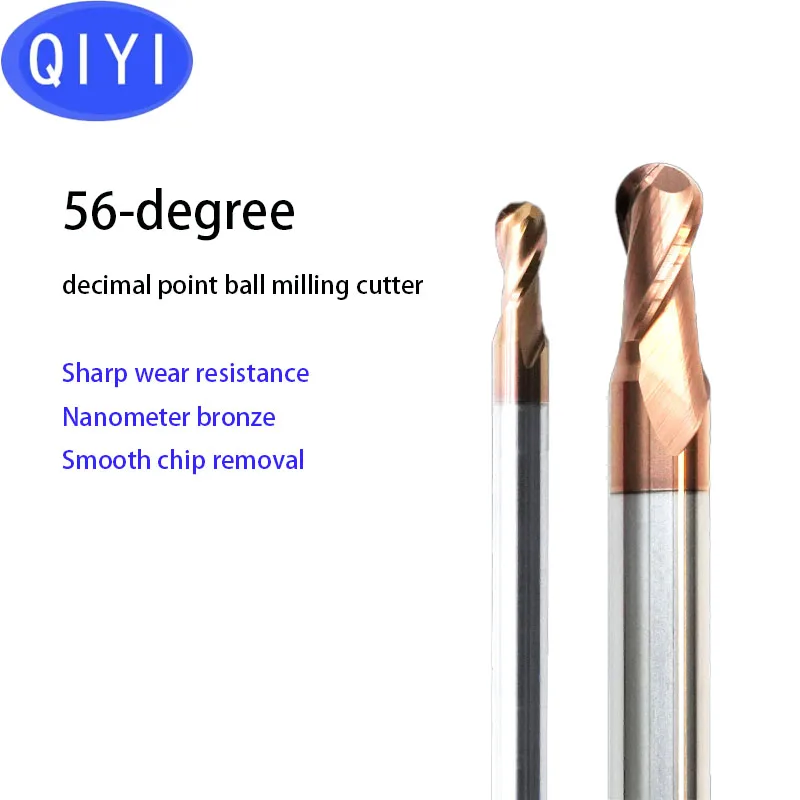 

56 Degrees Decimal Ball Cutter Milling Tool Tungsten Steel Alloy Ball End Mill 2-edge Ball Cutter CNC NC Tool