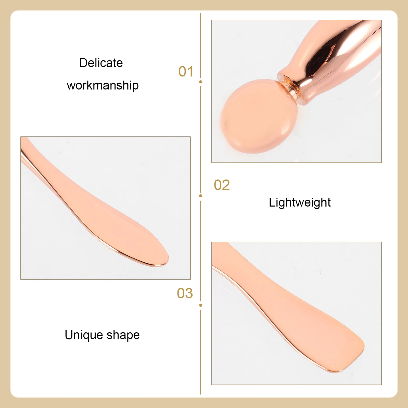 

3Pcs Eye Massage Stick Metal Face Cream Spoon for Eye Fatigue Relief and Circulation Boost Portable Beauty Tool