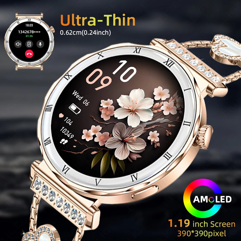 

1.19"Ultra-thin AMOLED HD Screen Smart Watch Women New Sport Fitness Bracelet Custom Watch Face Bluetooth Call Luxury Smartwatch