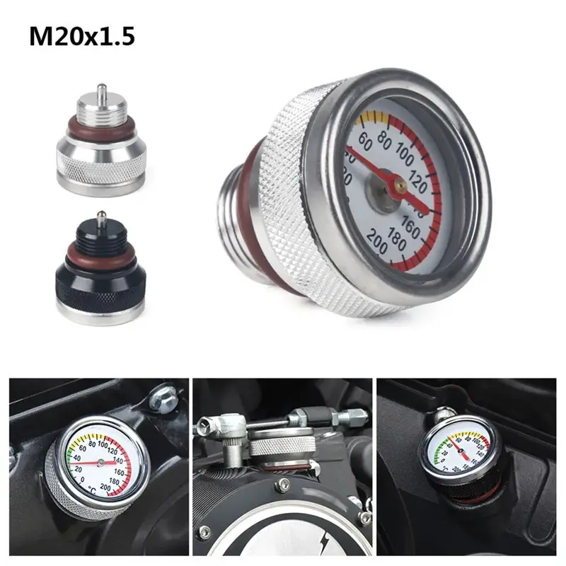 M20X1.5 Motorbike Oil Gauge Oil Temperature Gauge Engine Temperature Gauge Parts For Haojue TR300 For X350 Silver Top-Rated