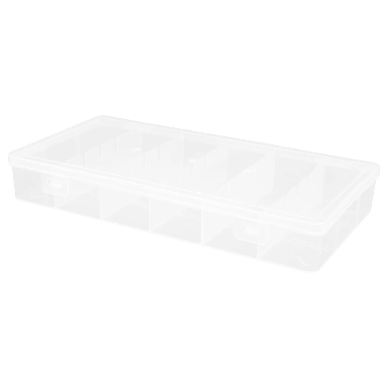 

2Pcs Long Rectangular Organizer Box Multi-Grid Jewelry Parts Storage Easy Disassembly Assembly Transparent Design