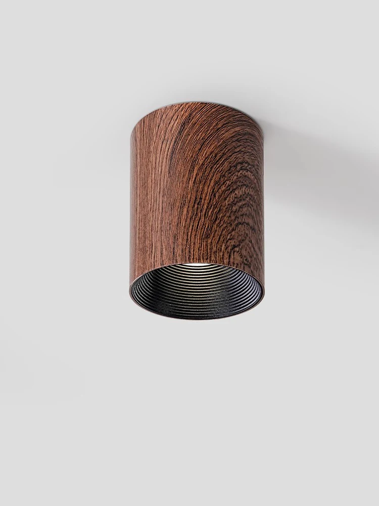 Led Spotlight Surface Mounted Spot Light Walnut Color Medieval Retro Style Ceiling Lamp Anti Glare COB 7W 10W 12W Foco 110V 220V