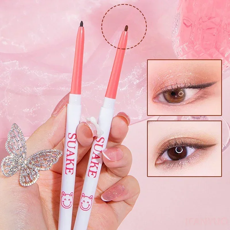 Gemakkelijk te kleuren eyelinerpotlood Eyeliner gelpen Waterdichte langdurige zwarte en bruine eyeliner voor beginners Oogmake-up