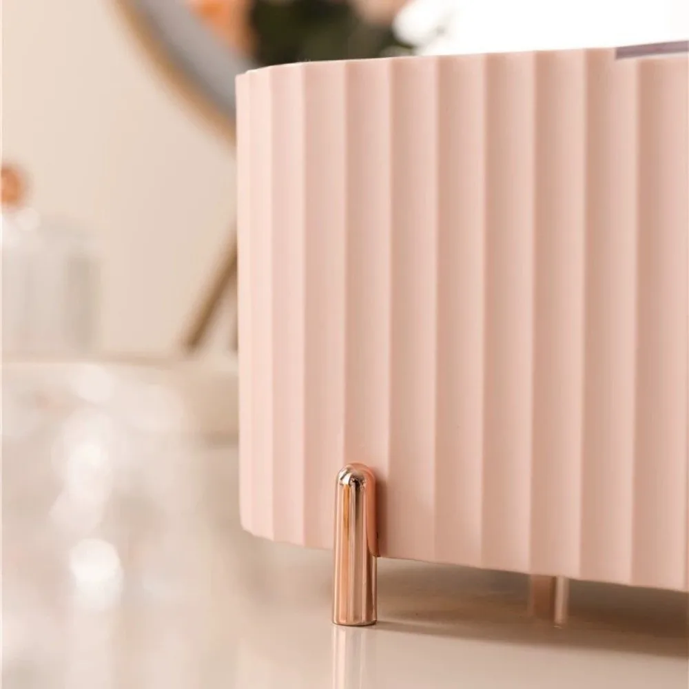 

Large Capacity Cosmetics Storage Box Stackable 3 Grid Desktop Storage Box Moisture-proof Compartment Organizer Box Cotton Swabs