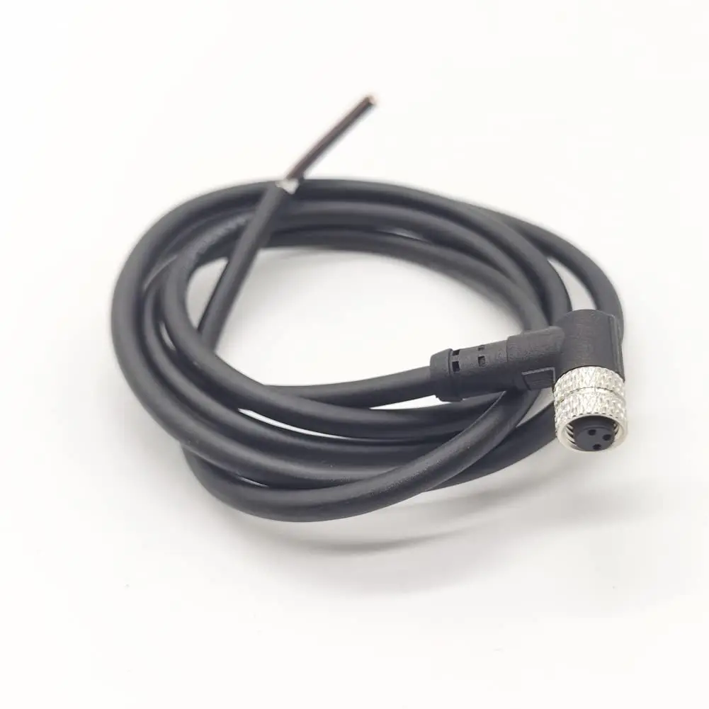 M8 Moding Cable Plug Impermeable IP67 Ángulo Recto 3 Pin Enchufe Hembra con 1M 24AWG Pur Cable