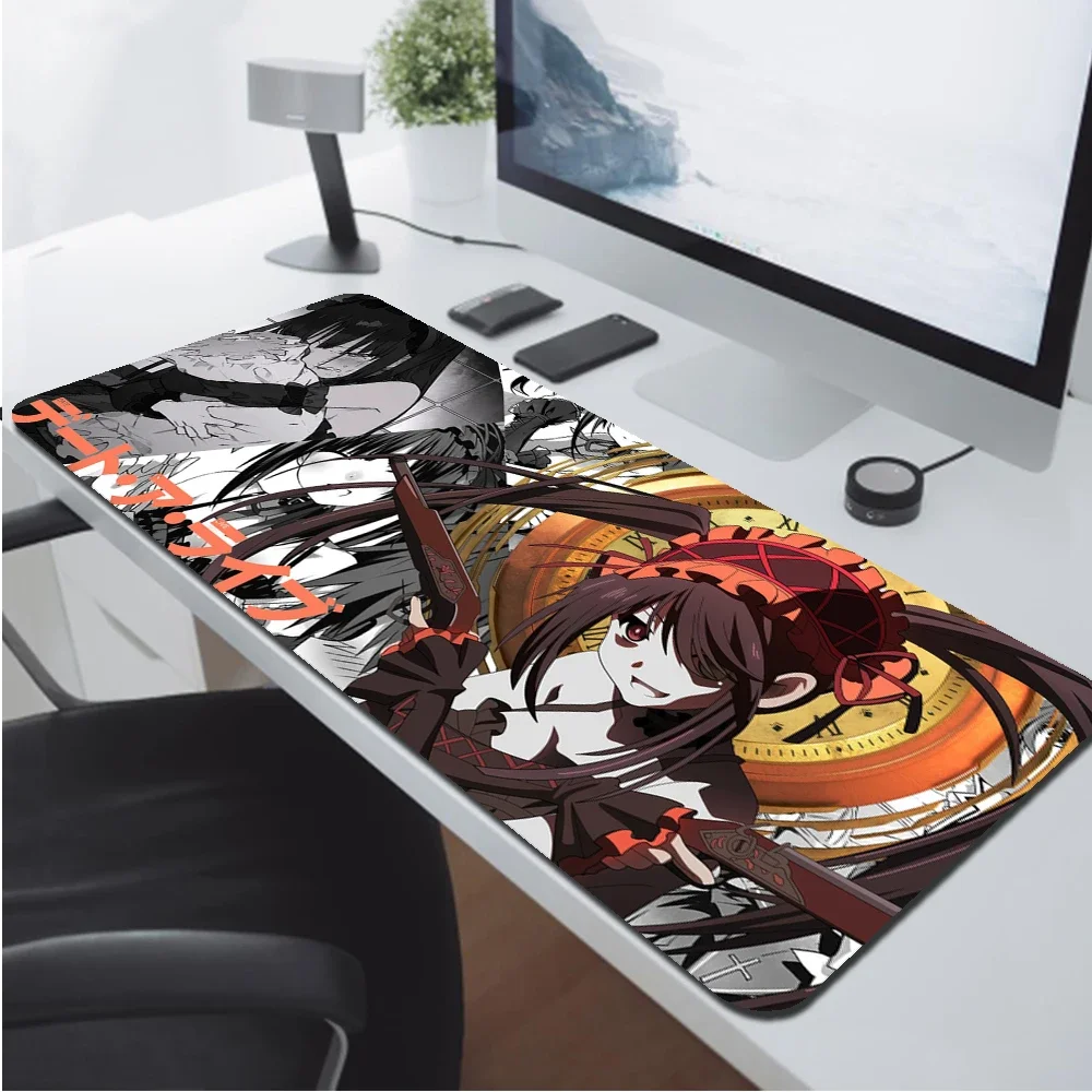 Tokisaki Kurumi Mouse Pad Gamer Computer Carpet Desk Mat Gaming Accessories Mousepad Kawaii Cabinet Mats Pc Keyboard Mause Anime