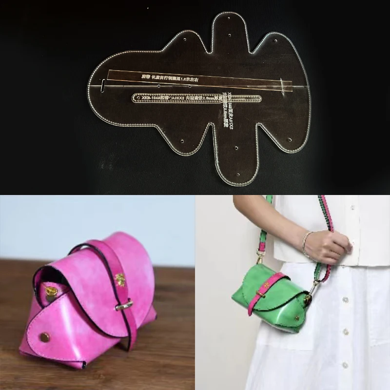 

Кожаные изделия ручной работы, дизайнерские чертежи на одно плечо, сумка через плечо, акриловые, сделай сам, бумажные шаблоны с узором