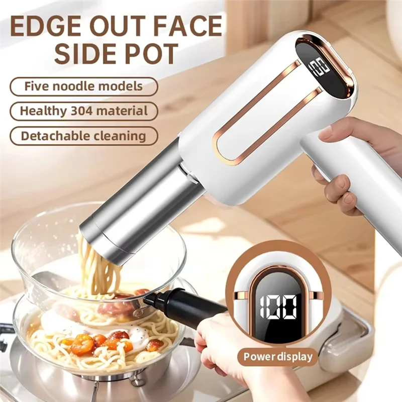 THIVN-Electric Cordless Noodle Maker Portable Noodle Maker Ideal Forbreakfast Andquick Meals