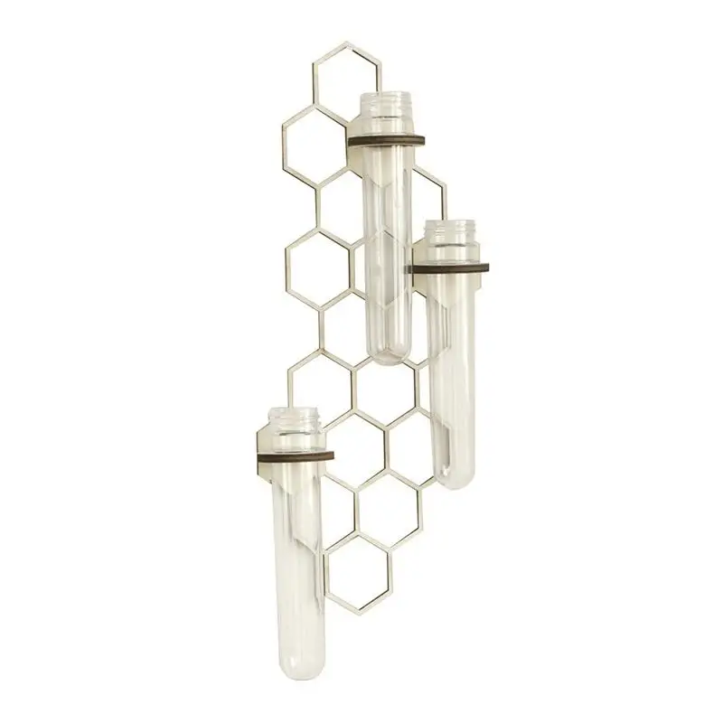 

Hydroponic Plant Hanger Vase Wall Art Plant Terrarium Flower Vase Wall Decor Rack Honeycomb Propagation Station Plant Test Tube