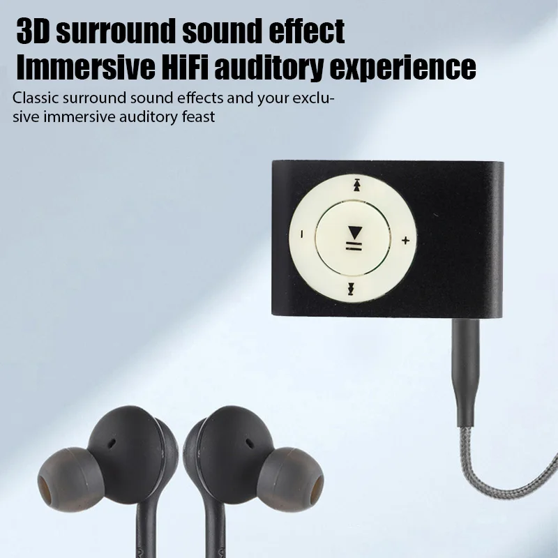 مشغل MP3 صغير وسائط الموسيقى مشبك صغير يدعم بطاقة TF تصميم أنيق عصري محمول صغير USB مشغل MP3 وكمان ملون