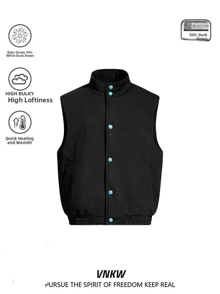 

Повседневный утепленный пуховый жилет с воротником-стойкой для молодежи на зиму