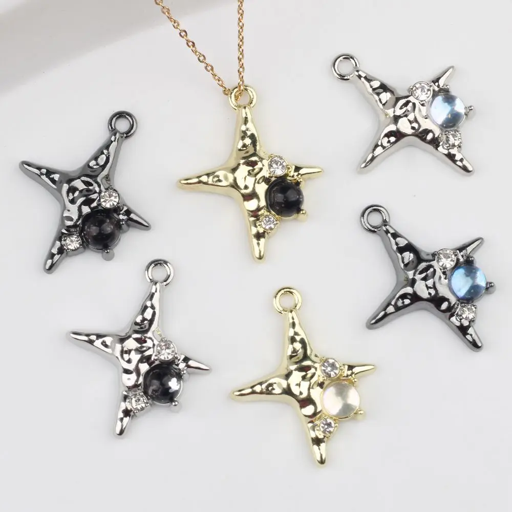 40pcs Handmade Star Pendant Charms Vintage Silvery Color Jewelry Necklace Earrings Pendants Conenctors Diy Jewelry Making