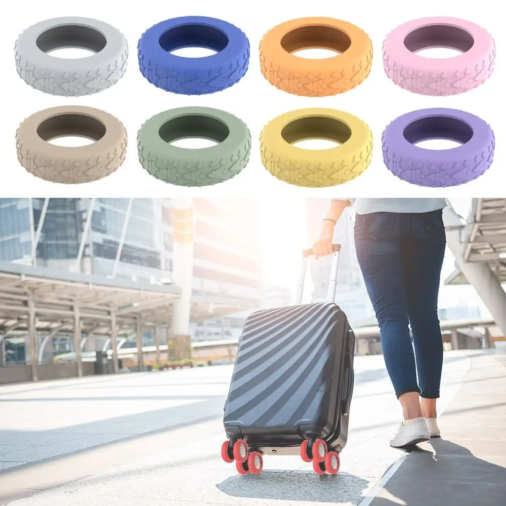 

8Pcs Silicone Luggage Wheels Protector Cover Reduce Noise Shock Absorption Luggage Caster Shoes Reduce Wheel Wear Anti-slip