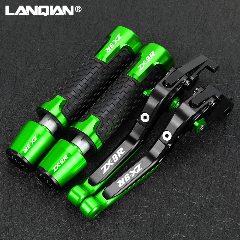 

For KAWASAKI ZX9R 1998-1999 ZX 9R ZX-9R ZX9 R Motorcycle Foldable Brake Clutch Levers 7/8'' 22mm Handlebar Handle Grips Ends