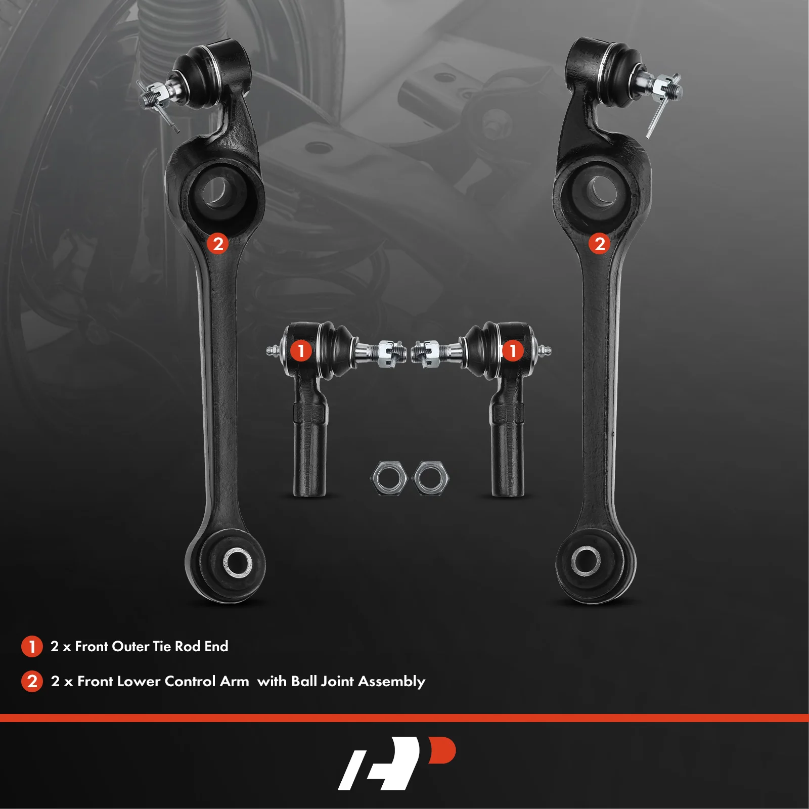 A-Premium 4x Front Control Arm with Ball Joint Tie Rod End for Saturn SC 1991-1992 SL SL1 SL2 1991-2002 SC1 SC2 1993-2002 SW1
