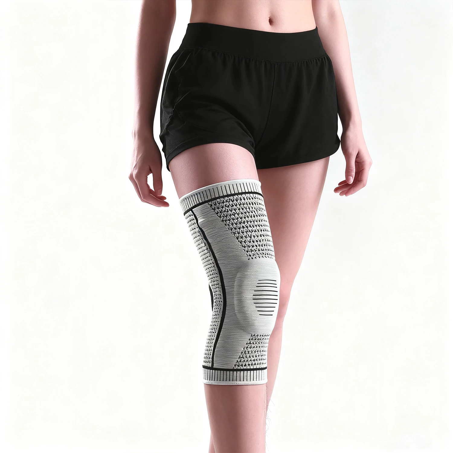 Knee Braces with Patella Strap, Medial Support, Silicone Compression Protection for Meniscus, Running Basketball Knee Pads