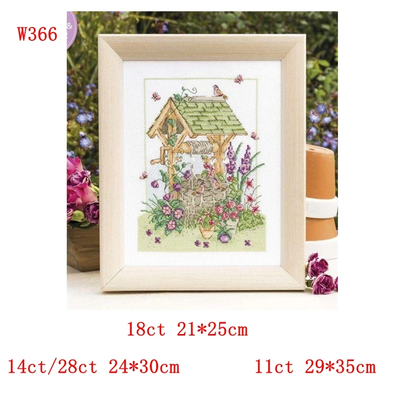 The cross-stitch set 28CT, 18CT, 14CT and 11CT can be selected as printed fabric handcrafted material pack saga well platform
