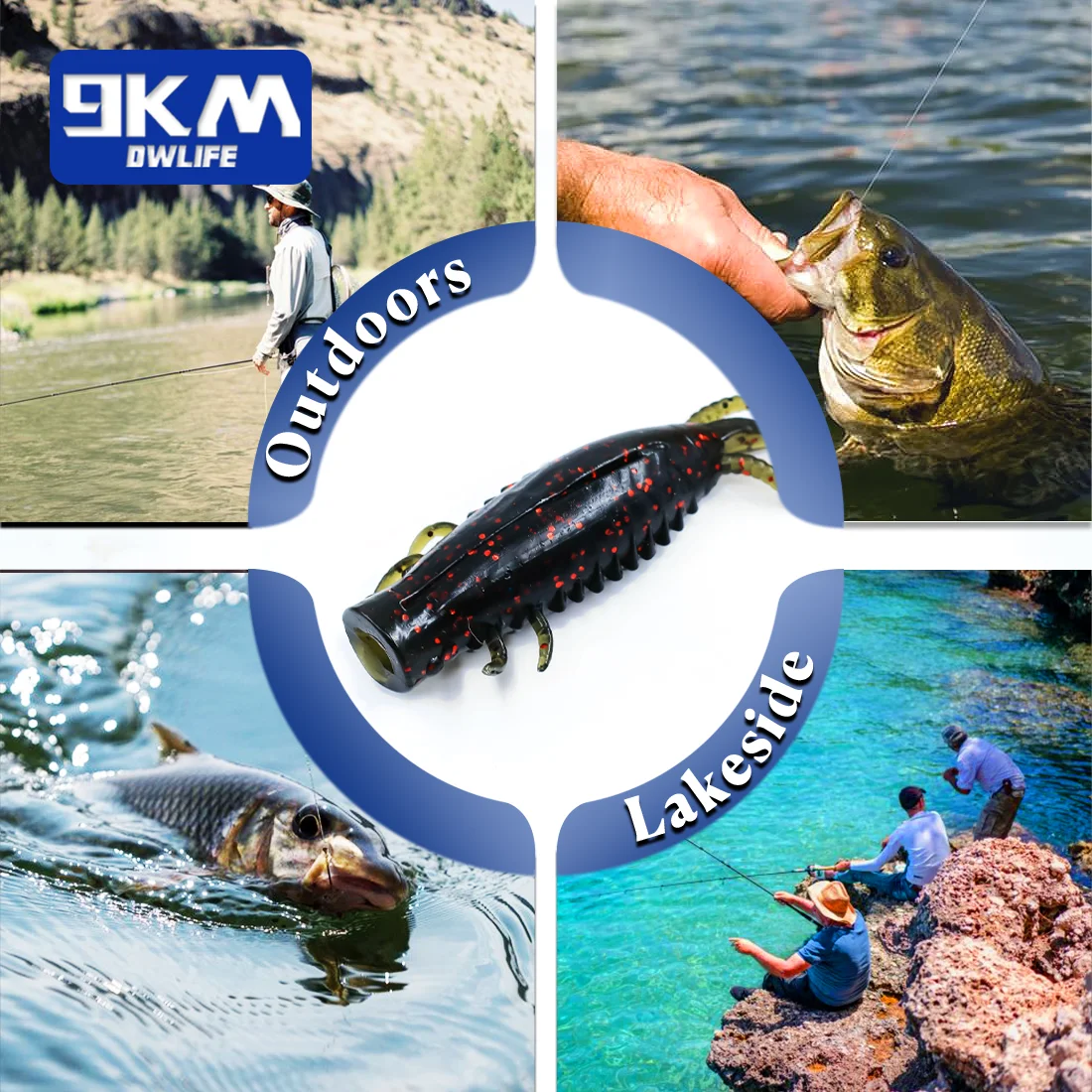 5 Stücke 8 cm Topwater Popper Weiche Köder Bass Angelköder Swimbaits Libelle Larve Köder Süßwasser Forelle Panfish Wels Barsch – Detail 2