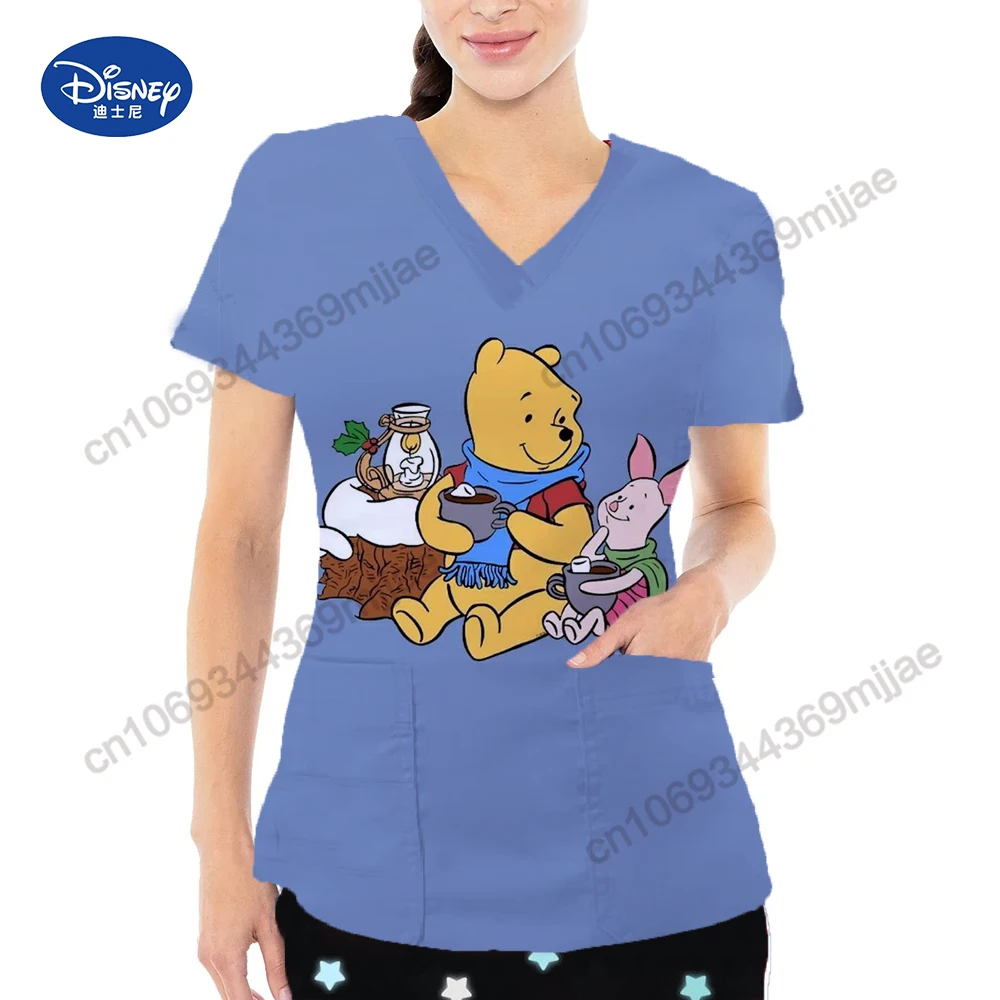 

Disney Pocket V-Neck Comfort Aesthetic Clothing Women's Tee Shirt Funny T Shirts Womens Tops and Blouses Women Summer 2023 Yk2