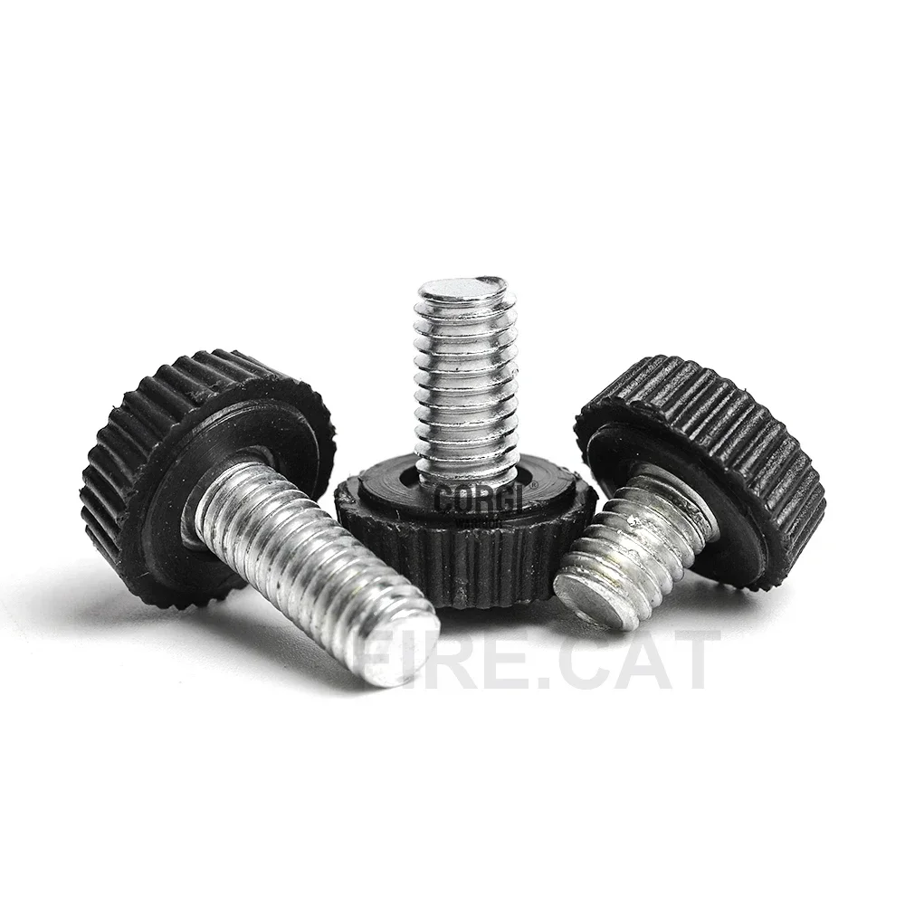 M4 M5 M6 up to 70 Carbon Steel Threaded Knurled Thumbscrew Screws Assortment Set Black White Grip Knobs Round Thumb Screw Kit