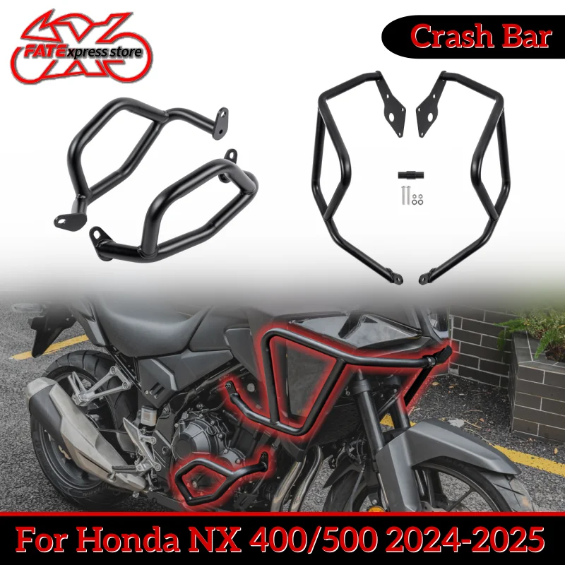 

FATEXPRESS For Honda NX400 NX500 NX 400 500 2024-2025 Crash Bar Engine Bumper Guard Frame Cage Protection Motorcycle Accessories